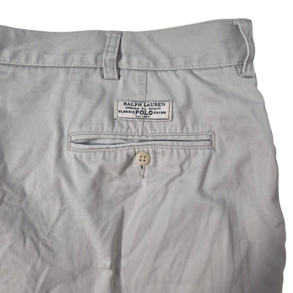 Polo Ralph Lauren Tyler Short Mens 42 Pleated Khaki Cotton Chino Classic Casual